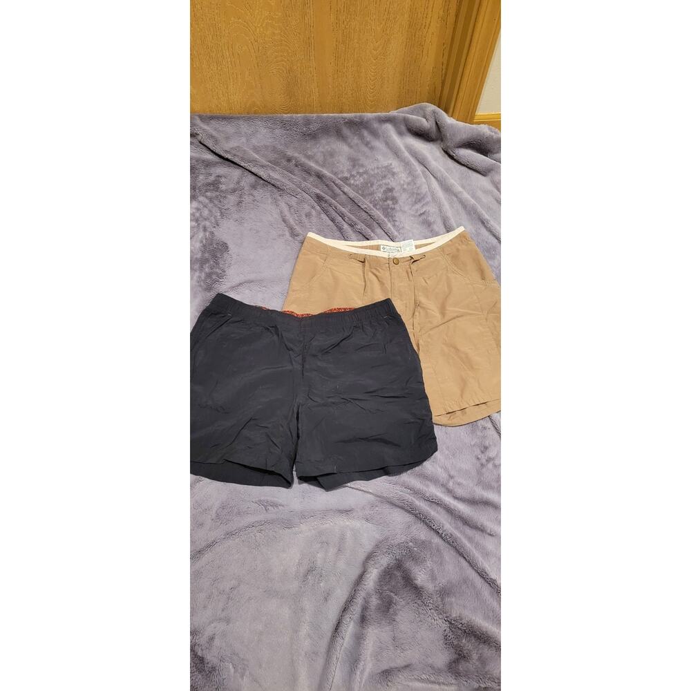 Columbia Shorts Lot Mens & Womens M Outdoor Hiking Athletic Black Tan Summer